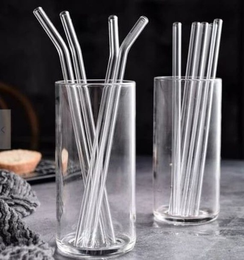 5- Glass Straws: 300 mm + Cleaning Brush